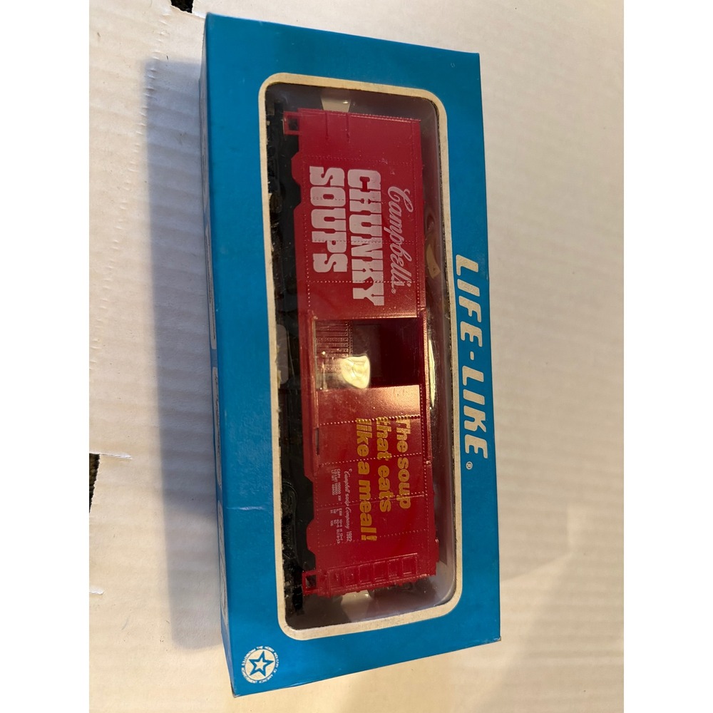 Life-Like HO Scale Campbell's Chunky Soups Boxcar 1982 Vintage Train Car Boxed